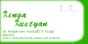 kinga kustyan business card